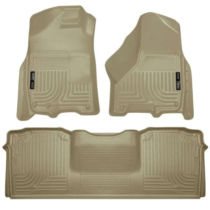 Husky Liners - 99043 Fits 2010-18 Dodge Ram 2500/3500 Mega Cab Weatherbeater Front & 2nd Seat Floor Mats Tan