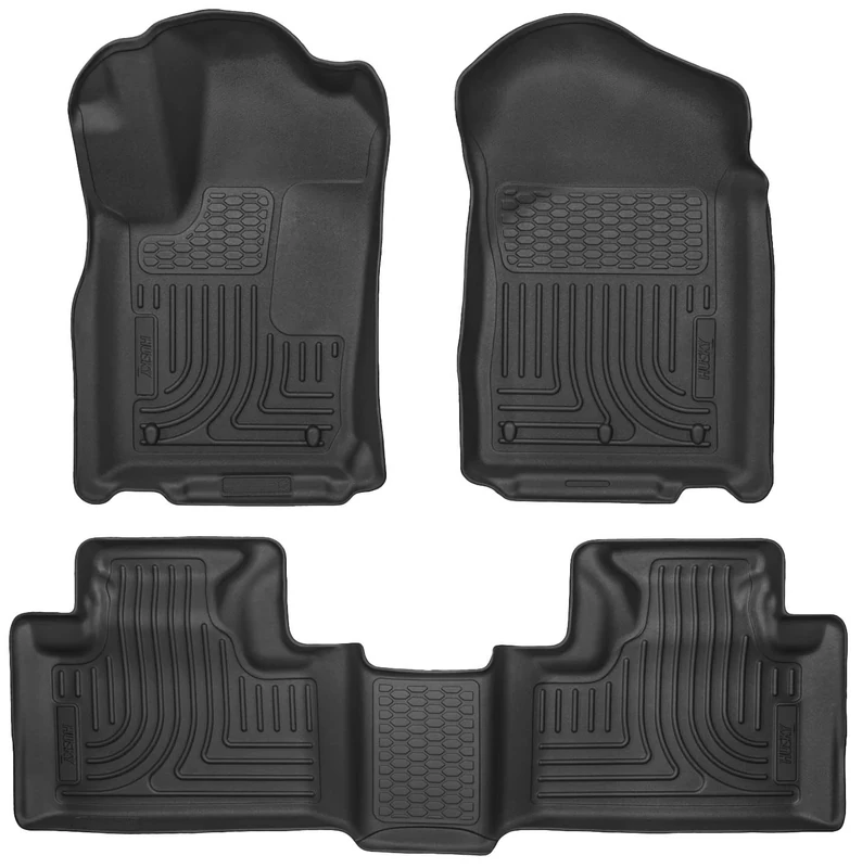Husky Liners Weatherbeater Series | Front & 2nd Seat Floor Liners - Black | 99051 | Fits 2011-2015 Dodge Durango/Jeep Grand Cherokee 3 Pcs