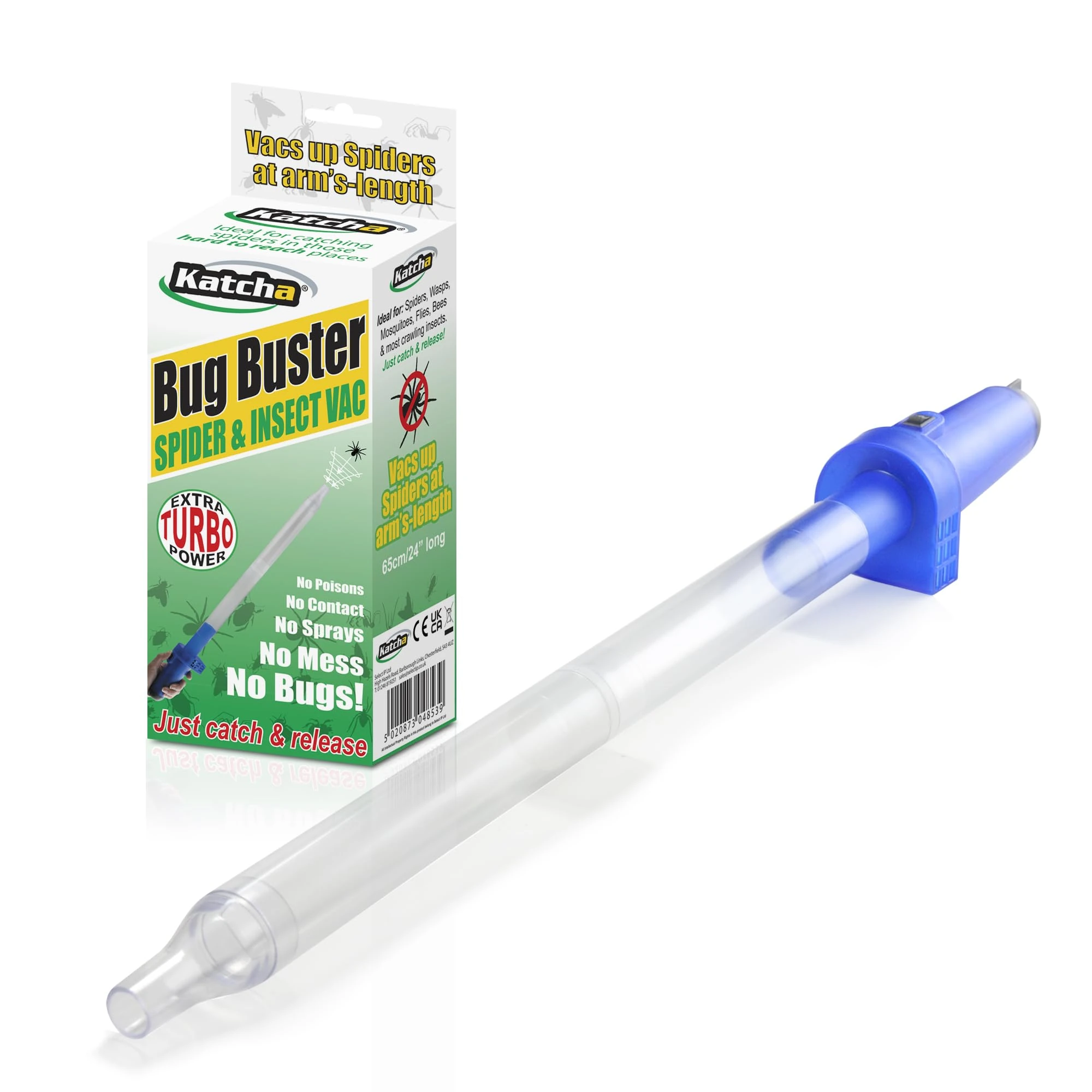 Katcha® Bug Buster Spider Vacuum Blue! - Vac's/Sucks up live bugs!! Easily remove spiders from your home without touching them! - UK's Number 1 Spider Catcher Vacuum