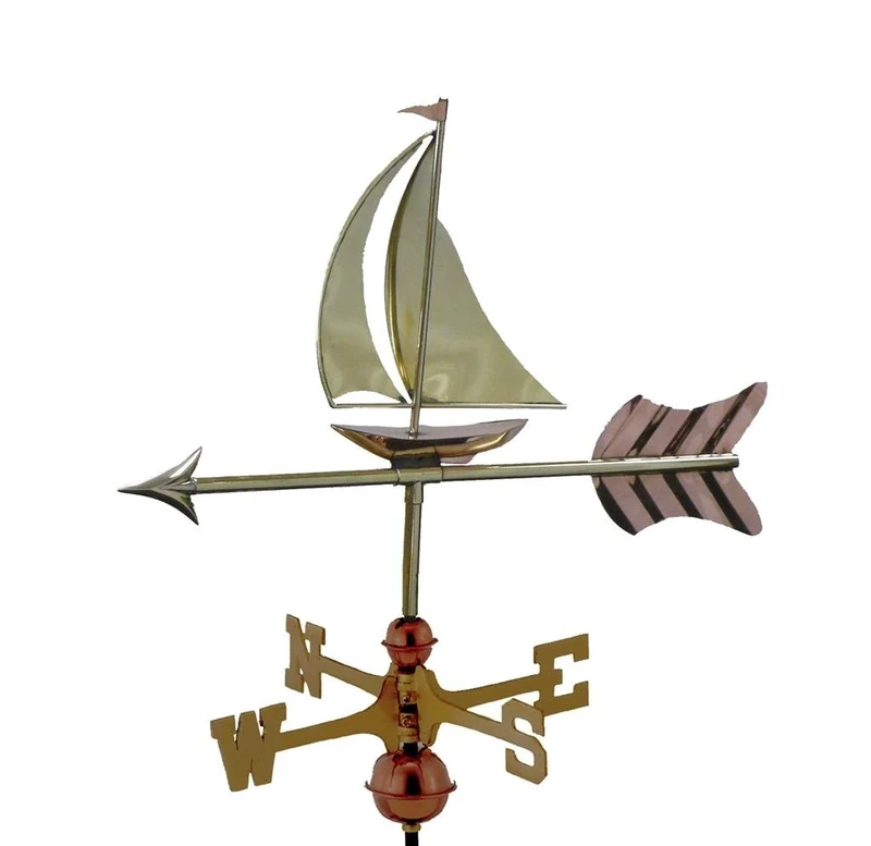 Good Directions 8803PR Sailboat Cottage Weathervane, Polished Copper with Roof Mount,Pure Copper