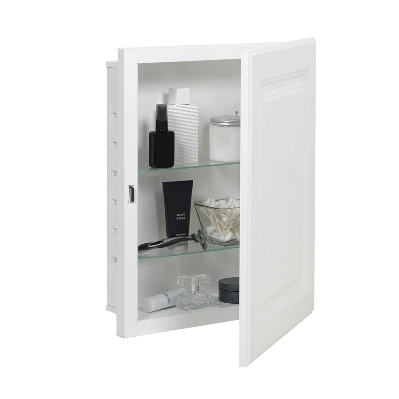 AMERICAN PRIDE G9612RPR1 White G9612RPR1-Recessed Raised Panel Door, Steel Body Medicine Cabinet 16" x 20", 1 Pack