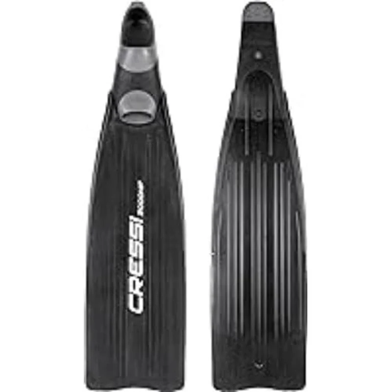 Cressi Gara 2000 HF Fins Black, Unisex Freediving Long Blade Fins High Performance, 42/43 (8/9)