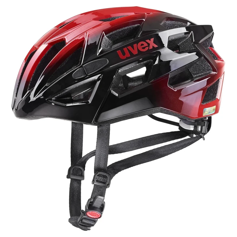 uvex Race 7 - Secure Performance Bike Helmet for Men & Women - Individual Fit - Extra Impact Protection - Black Red - 51-55 cm