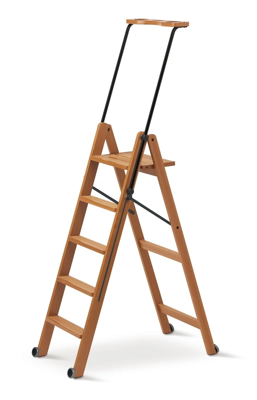 Arredamenti Italia AR_IT- 170/5 TUSCANIA folding ladder 5 steps finishing cherry wood.