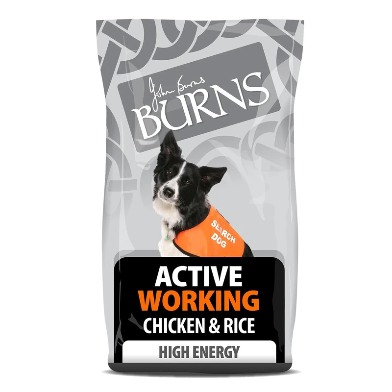 Burns Pet Nutrition Hypoallergenic Complete Dry Dog Food Adult and Senior Dog Active For Working Dogs Chicken and Rice 12 kg