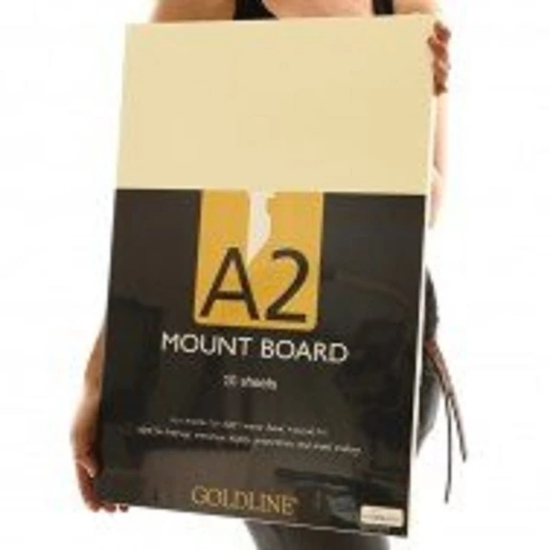 Clairefontaine - Ref GMB2/ASTLZ - Goldline Mount Board (Pack of 10) - A2 Sized, Acid Free, pH Neutral, 1.25mm Thick, 750gsm - Assorted Light Colours - Suitable for Model-Making & Framing