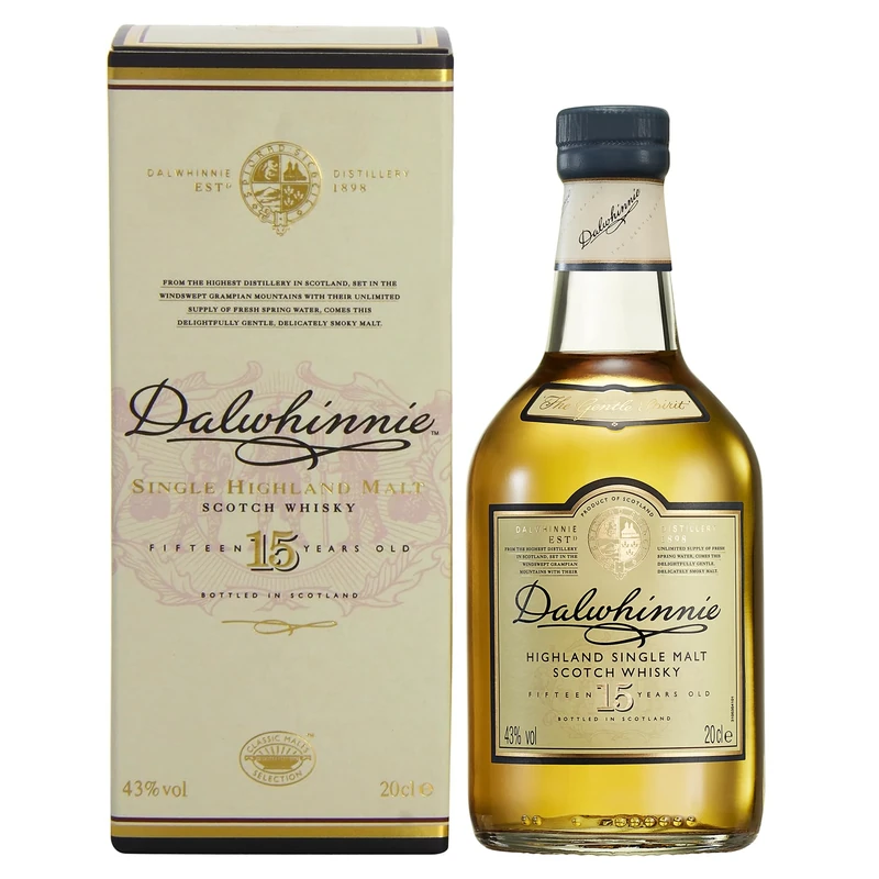 Dalwhinnie 15 Year Old Single Malt Scotch Whisky | 43% vol | 20cl | Highland Whisky | Smooth & Aromatic | Scottish Whisky with Delicate Spice | with Gift Box