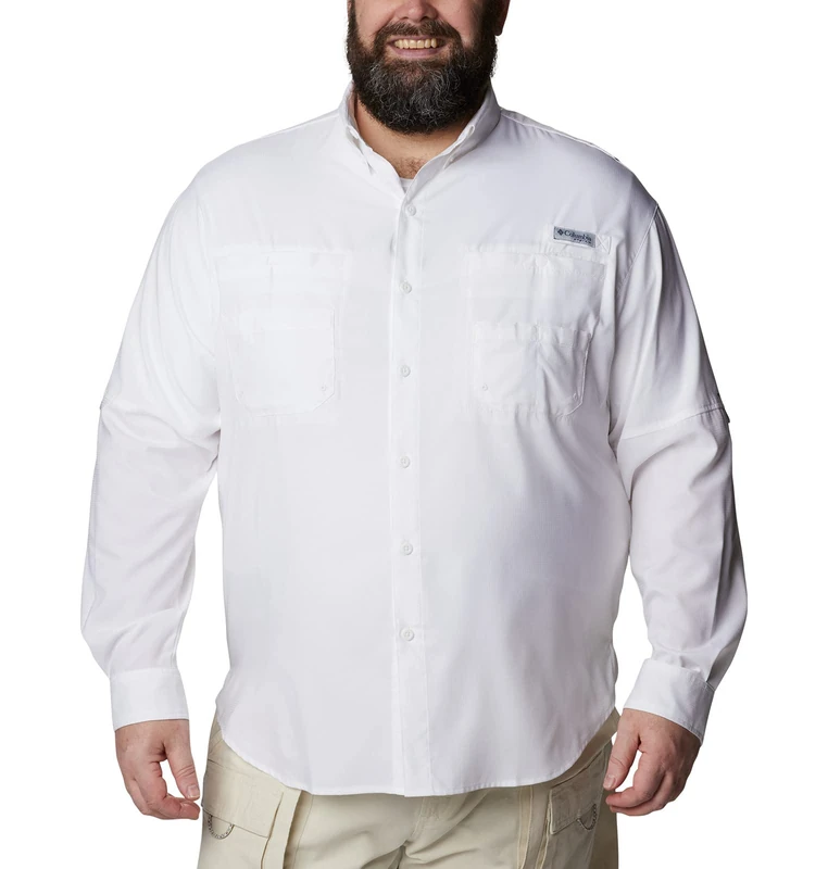 Columbia Men's Tamiami 2 Long Sleeve Shirt, Long Sleeve Shirt, White, X-Small