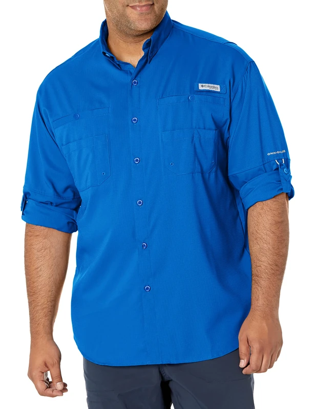 Columbia Men's Tamiami 2 Long Sleeve Shirt, Long Sleeve Shirt, Vivid Blue, X-Small