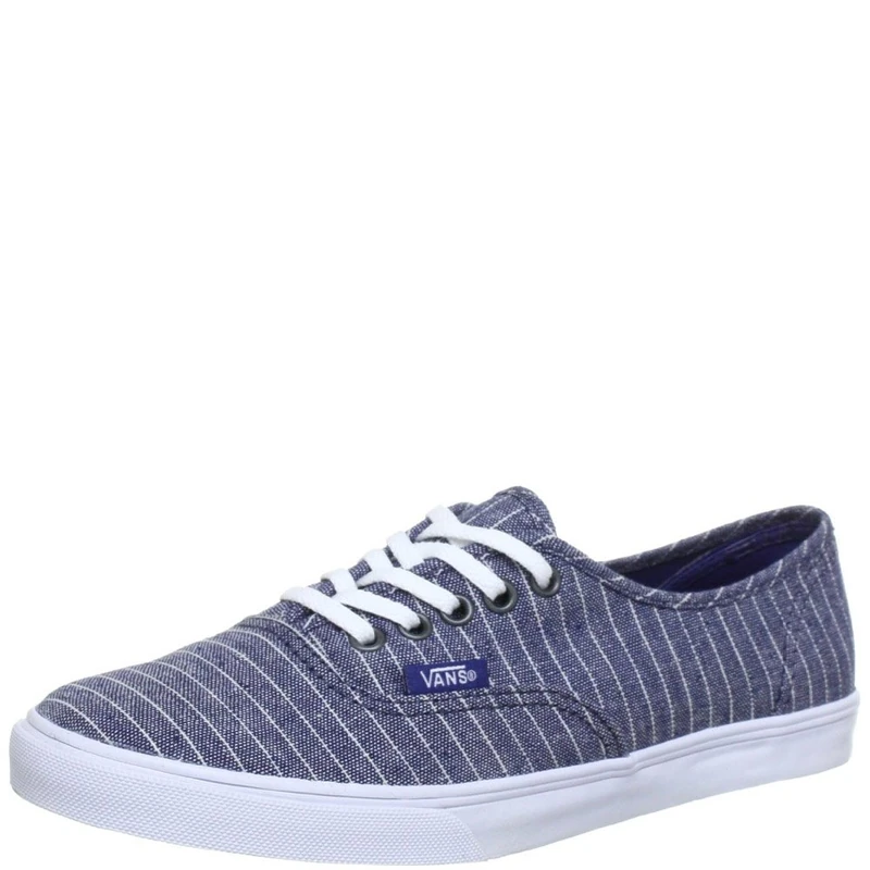 Vans Unisex-Adult Authentic Lo Pro Canvas Chambray Stripes/Dark Blue/True White Trainer VQES7HP 5 UK