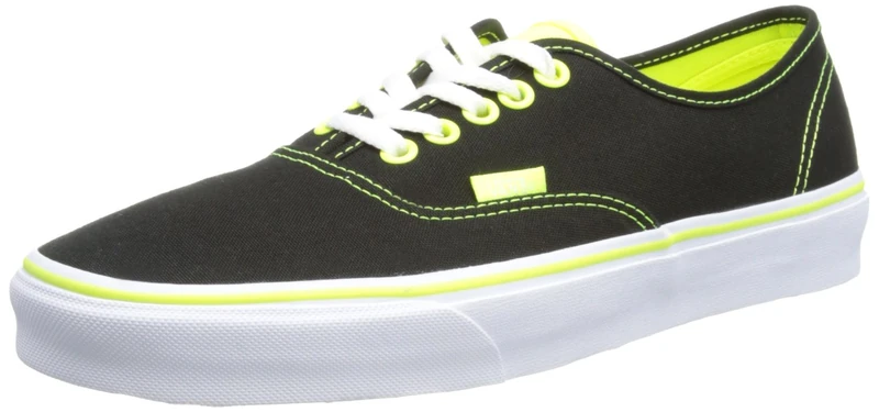 Vans Unisex-Adult Authentic Canvas Black/Neon Yellow Trainer VSCQ7MZ 4 UK