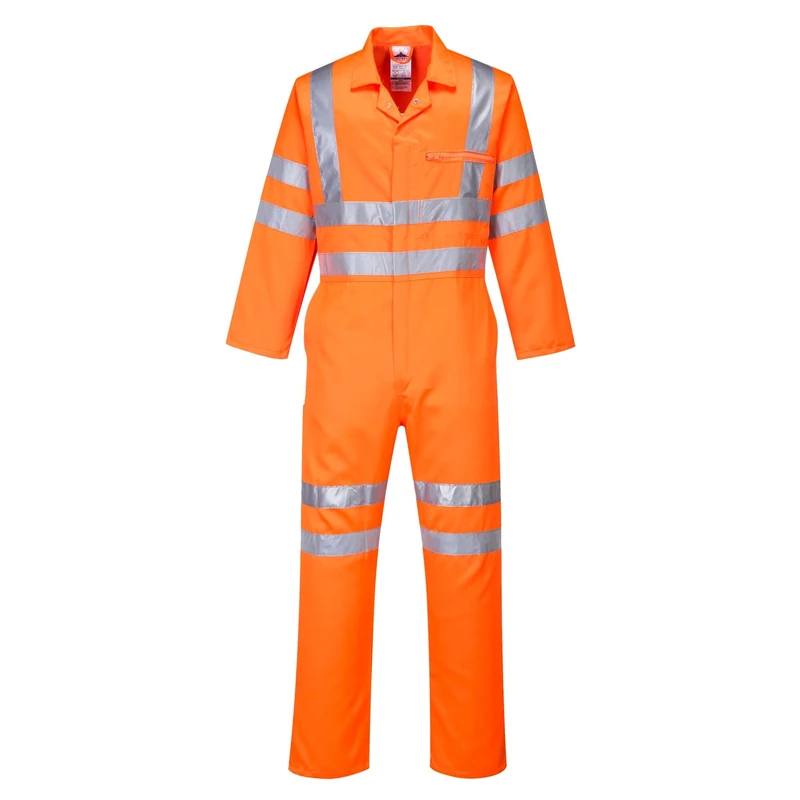 Portwest RT42 Hi-Vis Polycotton Service Coverall 1 Chest Pocket Zip Closure