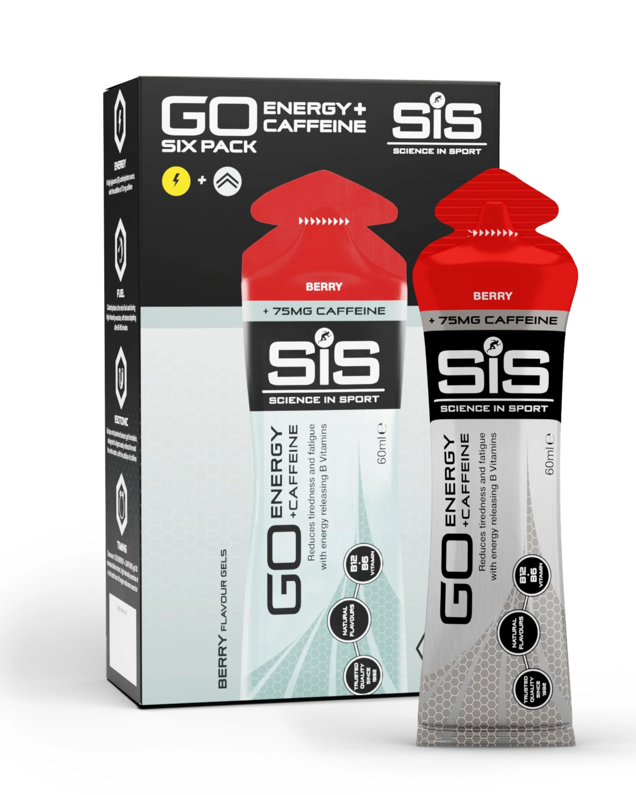 Science in Sport Go Isotonic Energy Gel with Caffeine, Berry Flavour, 60ml (6 Packs)