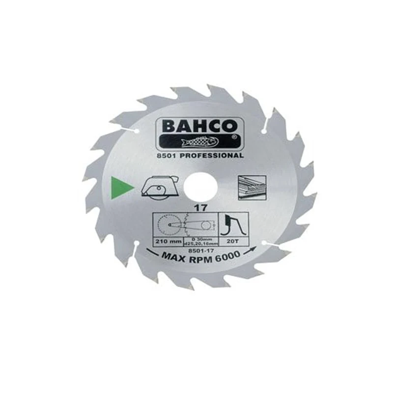 Bahco 8501-30 Circular Saw Blade with 40 Teeth for Wood, 0 V, Silver, 300 mm