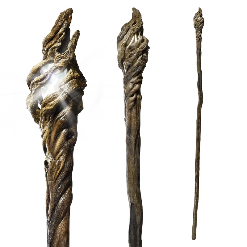 The Noble Collection The Hobbit Gandalf Illuminating Staff - Full Size 74in (188cm) Light-Up Prop Replica - Officially Licensed Film Set Movie Props Gifts