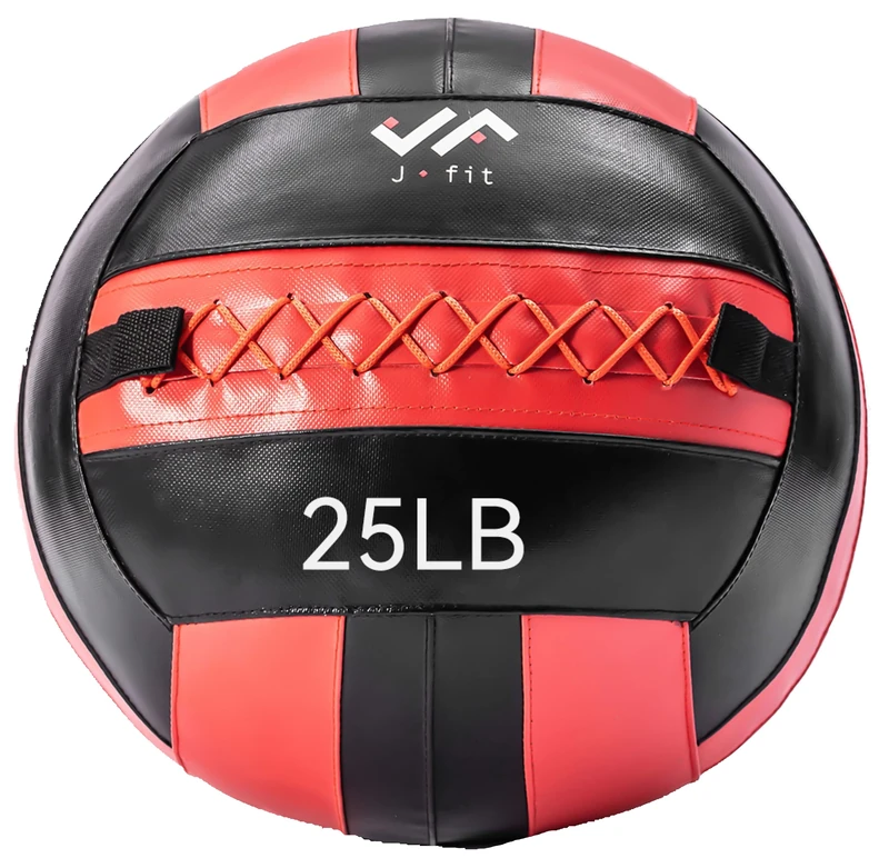 J/FIT Medicine Ball, Red/Black, 25-Pound