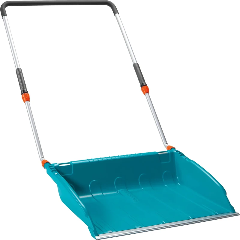GARDENA snow tub: For snow clearing on larger surfaces, 70 cm working width, snow shovel with a robust steel edge and 3-stage telescopic, having a defined tread edge (3260-20)