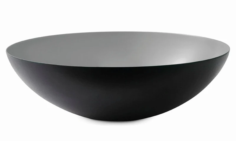 Norman Copenhagen Krenit Decorative Bowl, Steel, Grey, 12 x 38 cm - Image 1