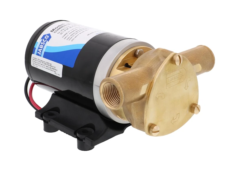 Jabsco 23680-4003 Water Puppy Bronze Head, Nitrile Impeller, Commercial Duty, 12 Volt, For Livewell Circulation, Draining Bait Tanks, Engine Oil Changes, Boat Washdown, or General Marine Pumping