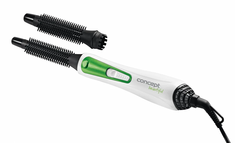 Concept KF-1310ze Green Hot Air Brush, 2 Speed Levels, 20mm & 16mm Attachments, Ceramic Material, 190cm Swivel Cable, 400W - Image 1