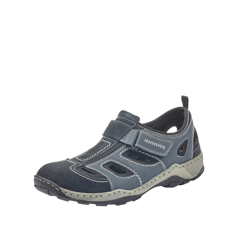 Rieker 08075/27, Men's Low-Top Sneakers, Blue (Pazifik/Denim/Schwarz/14), 9.5 UK