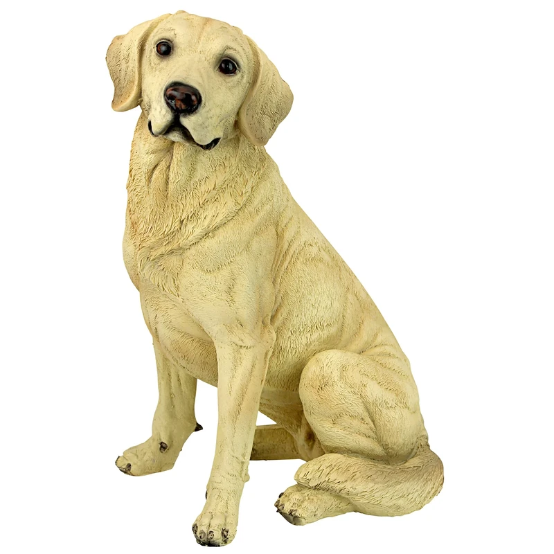 Design Toscano Golden Labrador Retriever Dog Garden Statue, 38 cm, Polyresin, Yellow