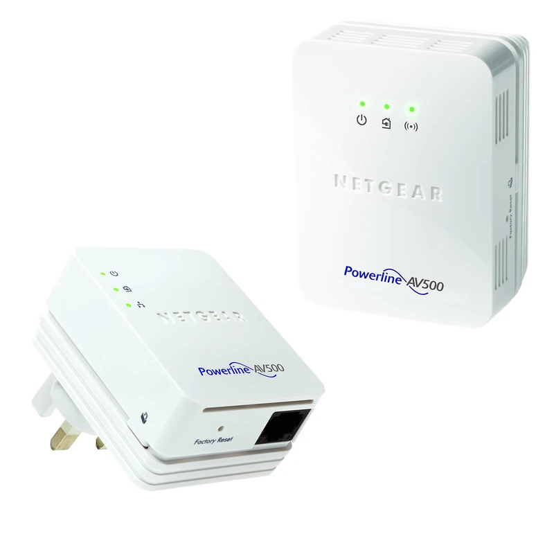 NETGEAR XWNB5201-100UKS 500Mbps Powerline Wi-Fi Extender/Access Point Kit (Wi-Fi Booster)