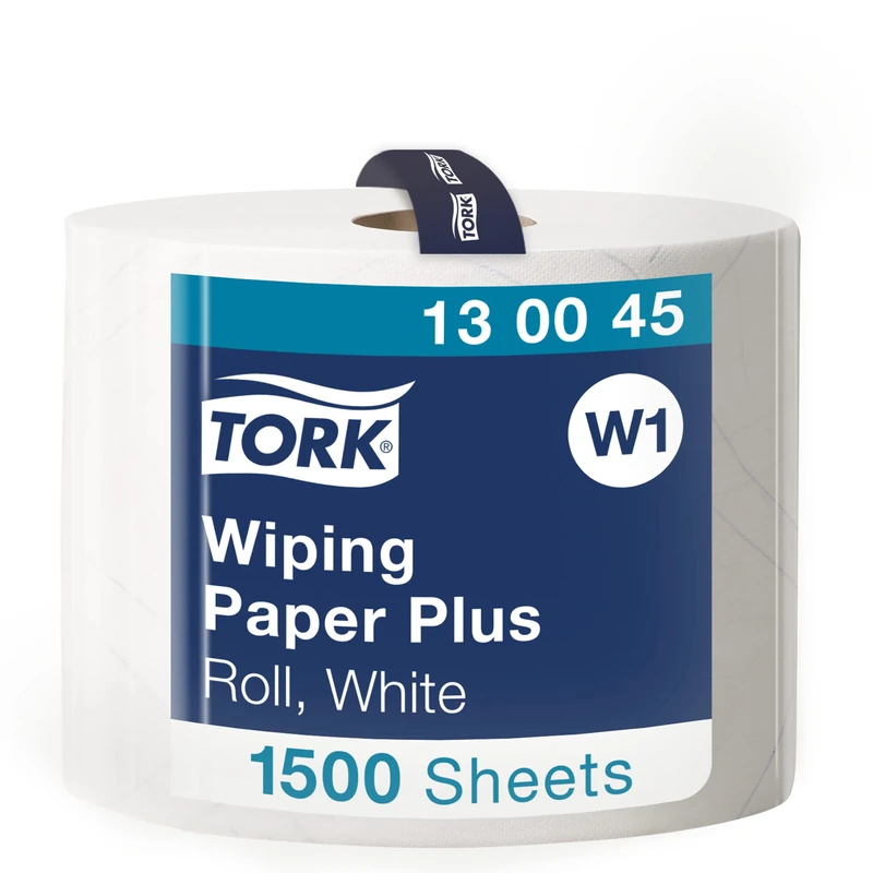 Tork 130045 Wiping Paper Plus 2-Ply QuickDry Roll - 510m