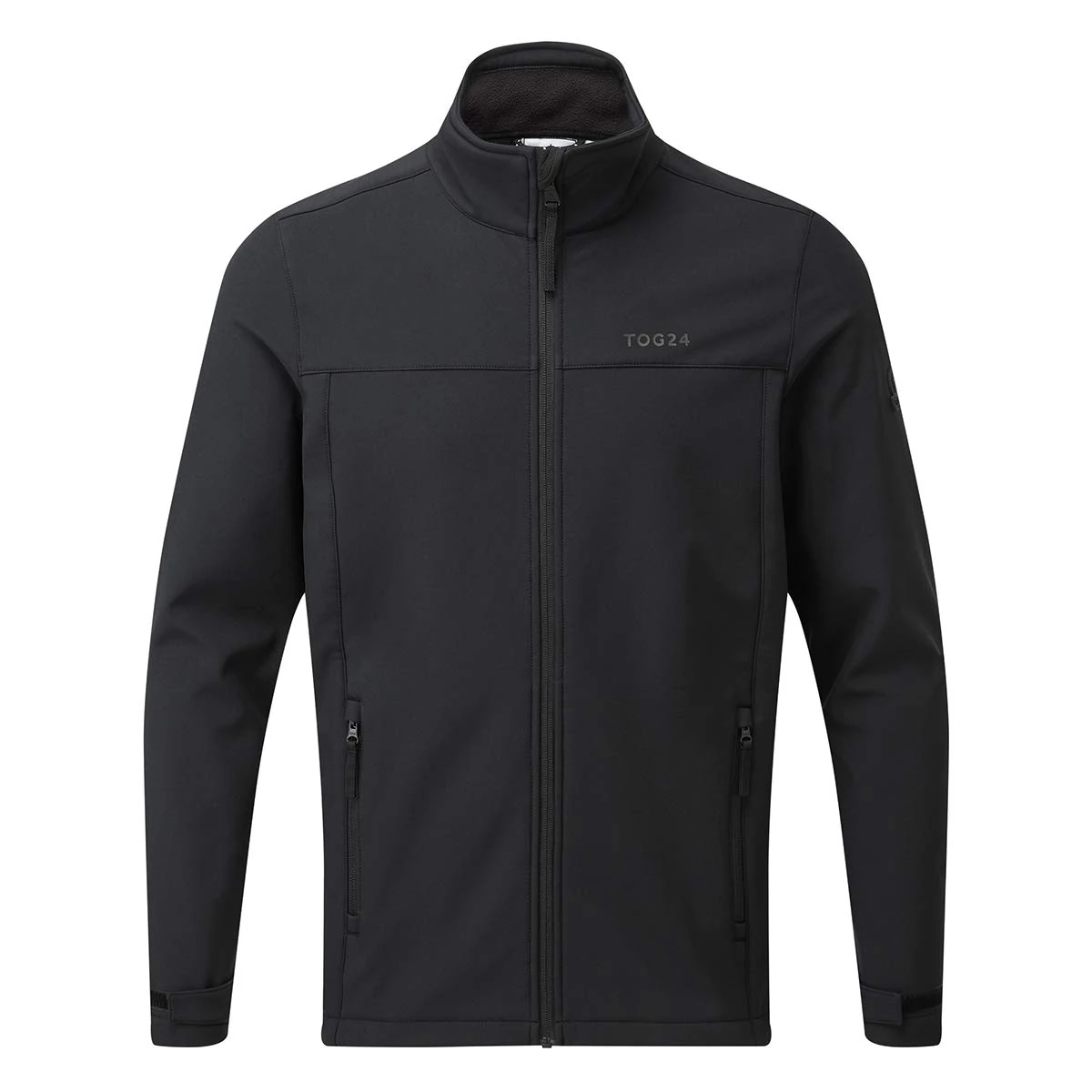 TOG24 Feizor Men's Softshelljacket Waterproof Windbreaker Windproof Coat Casual Fleecejacket Hiking Jacket Showerproof Zip Up for Outdoor Black L