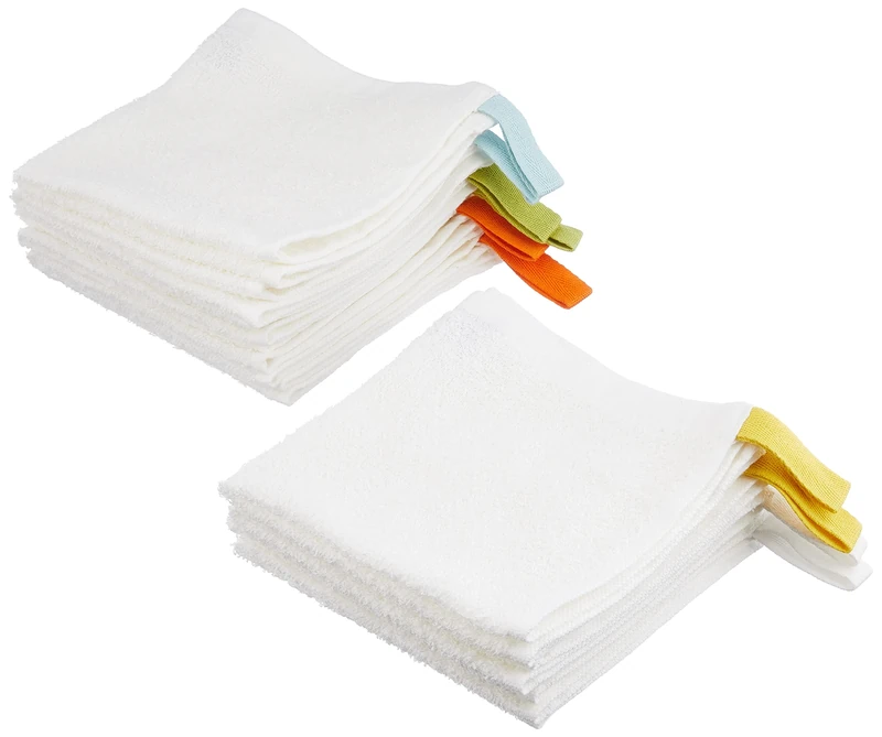 IKEA Krama Cotton Washcloths - Pack of 10 White Flannels