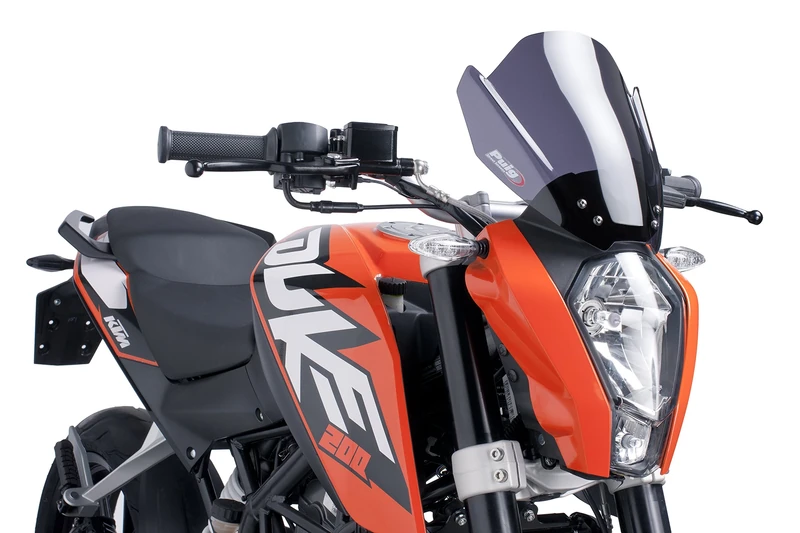 Puig 6275F Racing Screen for KTM 125 Duke/ 200 Duke 2011-2014/390 Duke 2013-2014, Dark Smoke, Medium - Image 1