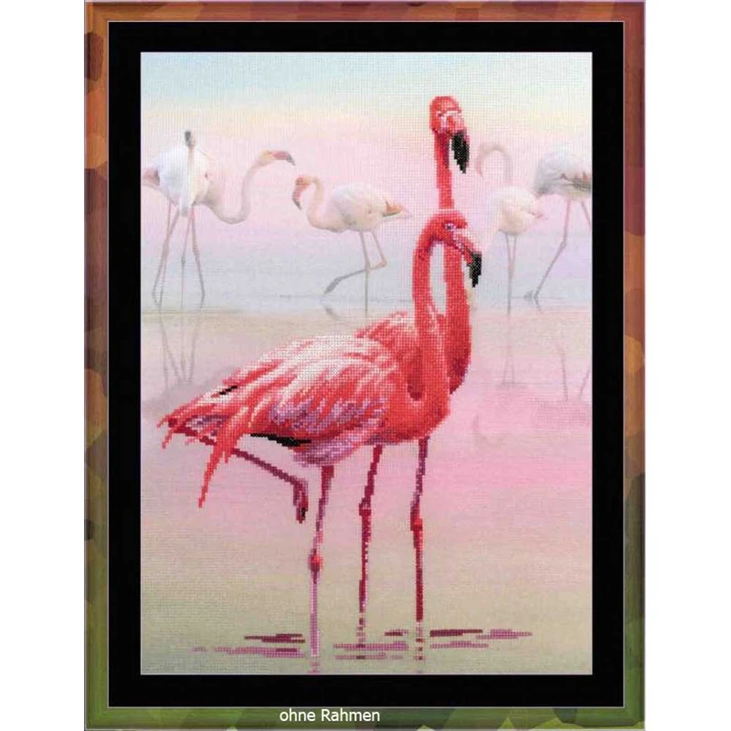 Riolis Cross Stitch Flamingo - 14 Count Aida Fabric Kit