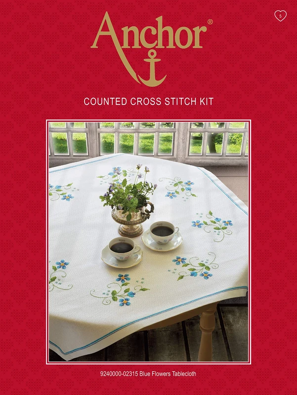 Anchor 9240000-02315 CS - Blue Flowers Tablecloth, Assorted