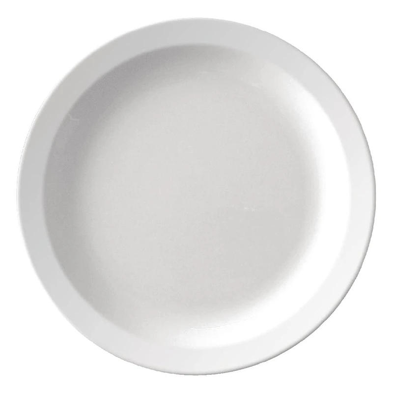 Olympia Kristallon Melamine Plastic Narrow Rimmed Plates 165mm (12 Pack) - Reusable Plates for Schools, Nursing Homes CB670
