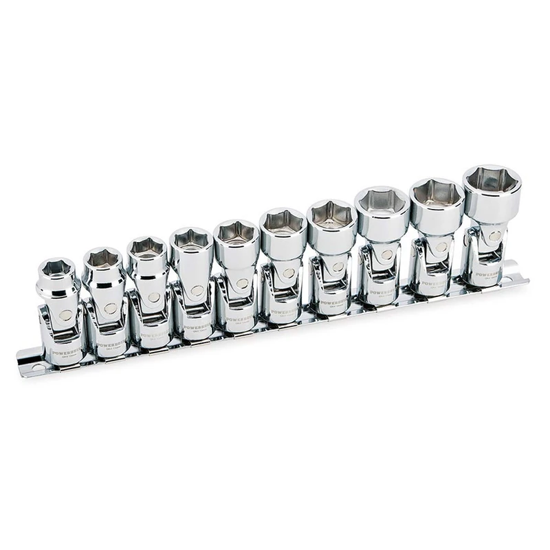 Powerbuilt 641715 3/8" Dr. 6 Pt. Metric Universal Socket Set (10 Piece) (10-19mm)