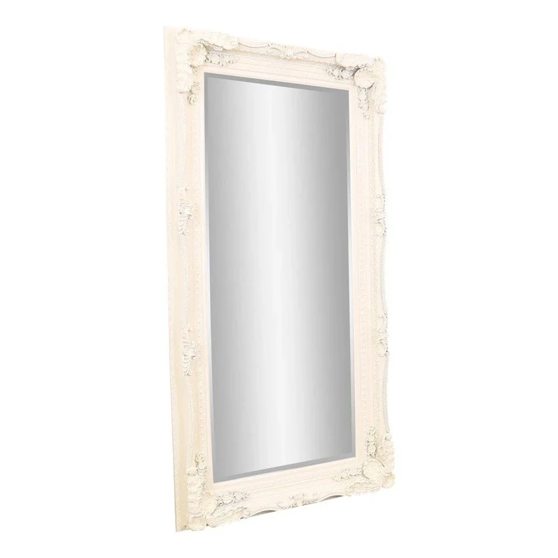 Barcelona Trading GL042-2 Carved Louis Large Cream Ornate French Frame Leaner/Wall Mirror, Wood, 175x89, Beige