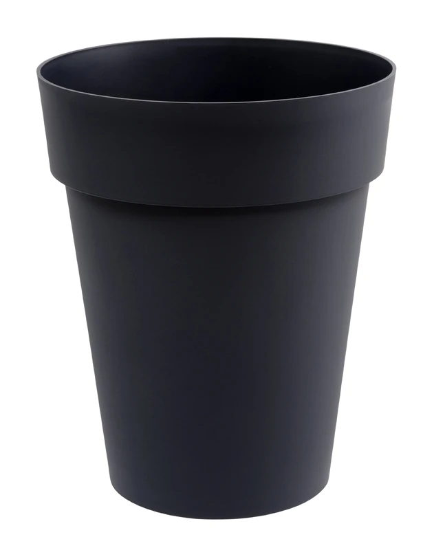 EDA Plastiques 13629 G.ANT SX3 Toscane medim high flower pot in polypropylen Anthracite grey Ø 44 x H 53 cm
