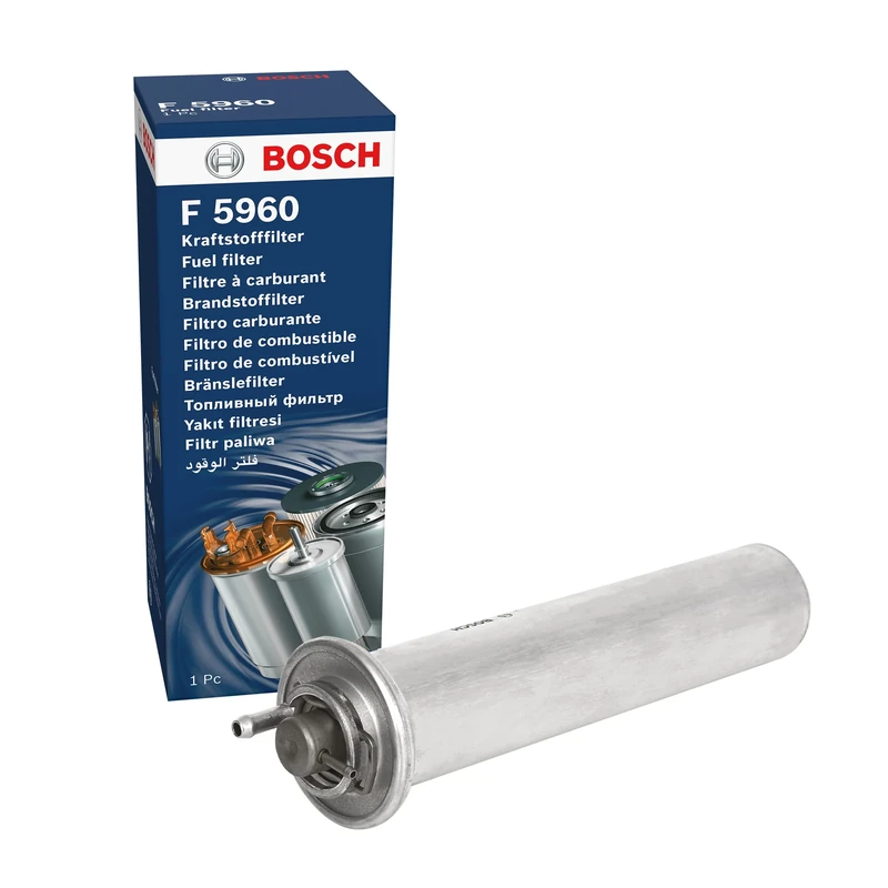 Bosch F5960 Car Gasoline Filter - Separates Particles from Fuel - Protects the Injection System