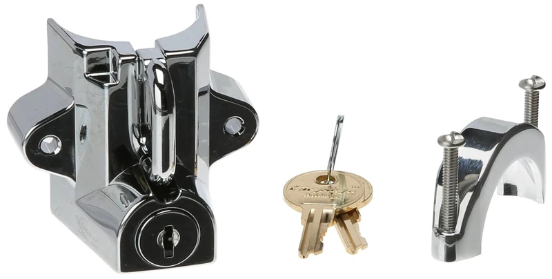 Kuryakyn 4232 Motorcycle Accessory: Tamper-Proof Helmet Security Lock, Universal Fit for Motorcycles with 1-1/4" to 1-1/2" Diameter Frame Tubes, Chrome - Image 1