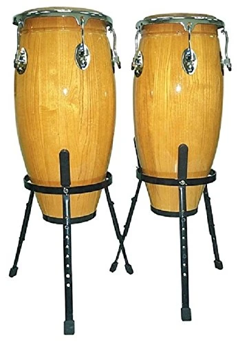Performance Percussion Conga Set with Stands - Natural Finish