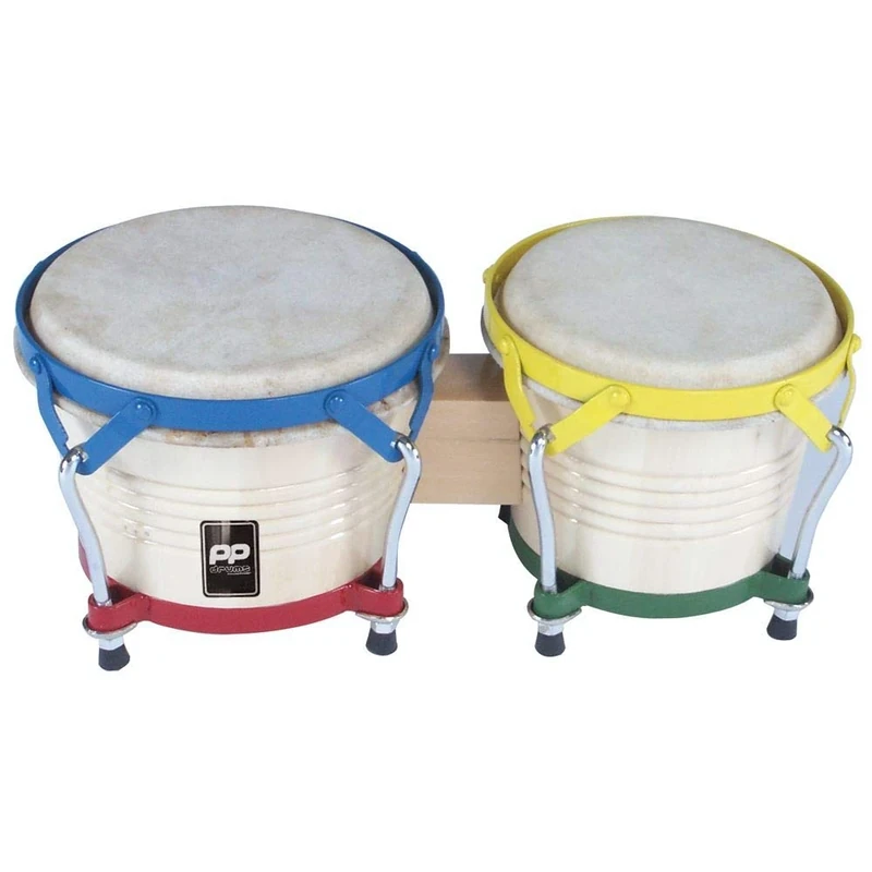 Performance Percussion Tunable Bongos with Chrome Hardware - Natural Wood
