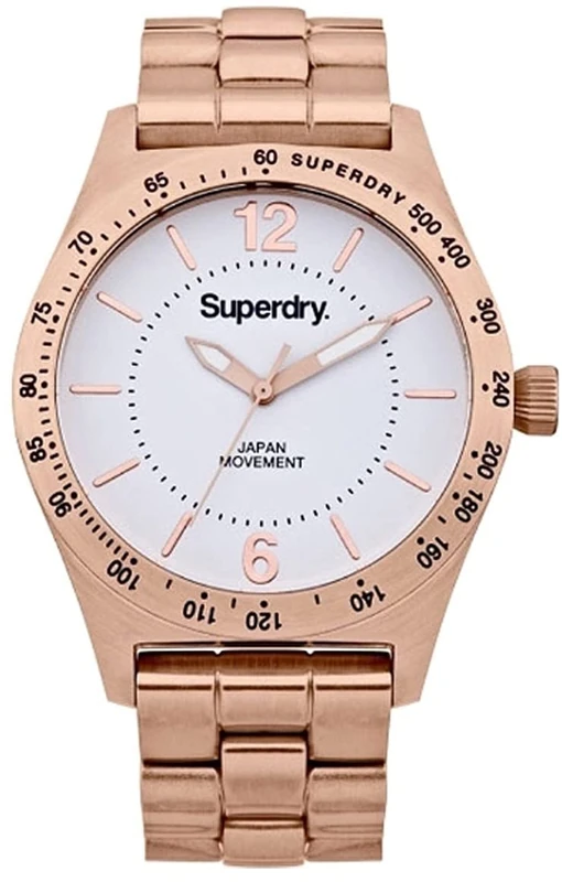 Superdry SYL124RGM-Women's Watch Analogue Quartz White Dial Steel Bracelet-Pink - Image 1