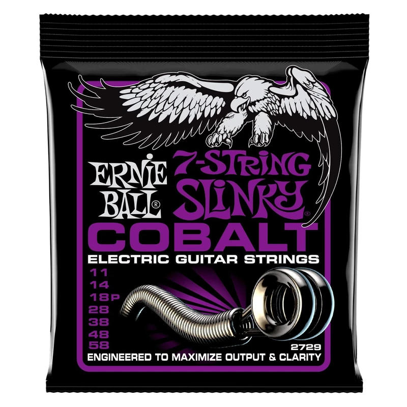 Ernie Ball Power Slinky Cobalt 7-String Electric Guitar Strings - 11-58 Gauge
