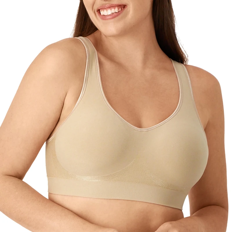 Bali Women's Wireless Bra, Comfort Revolution Full-Coverage Wirefree Bra for Women, Nude, L