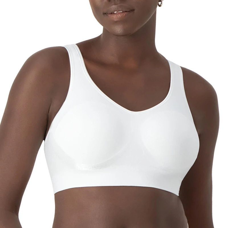 Bali Women's Comfort Revolution Full-Coverage Wireless Bra, Foam Wirefree T-Shirt Bra, DF3488, White, XL