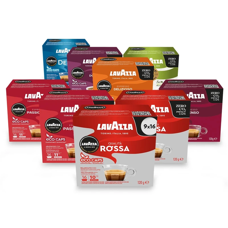 Lavazza Modo Variety Bundles 9 Packets of Total of 132 Coffee Capsules