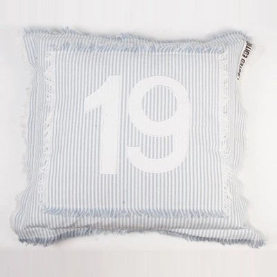 Mood collection 19 Number Printed Standard Cushion, 50 x 50 cm, Polyester, Blue, One Size