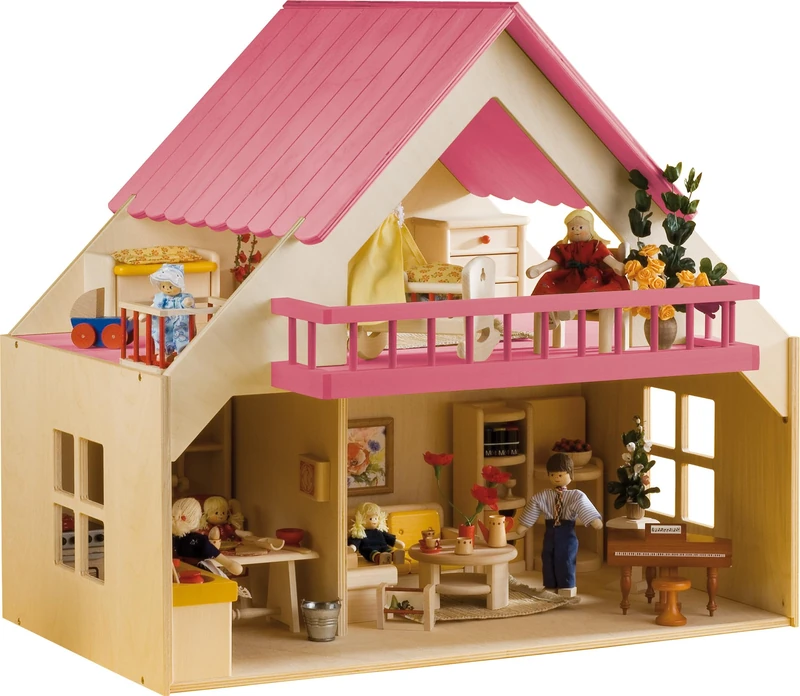 Rülke Holzspielzeug 23194 House with Balcony Pink