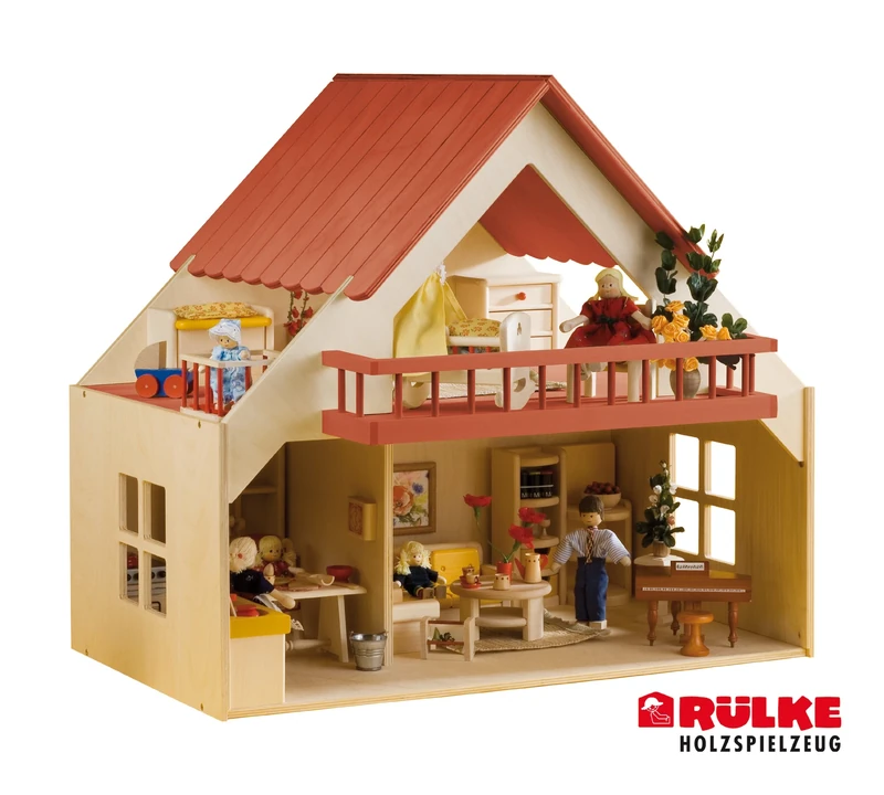 Rülke Holzspielzeug 23193 House with Balcony Red