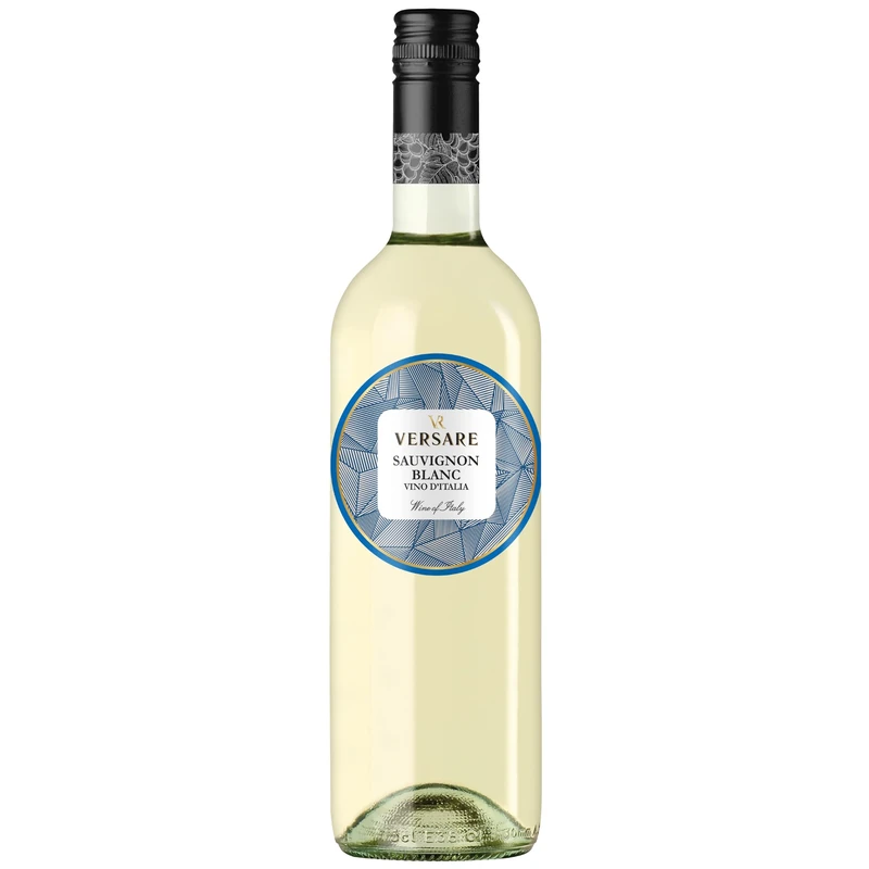 Versare Sauvignon Blanc Italian White Wine from Veneto, Italy Case of 6, 75cl Bottles – Zesty Citrus and Floral Notes – Serve with Seafood, Salads and Pasta – Vegan Friendly, Screwcap